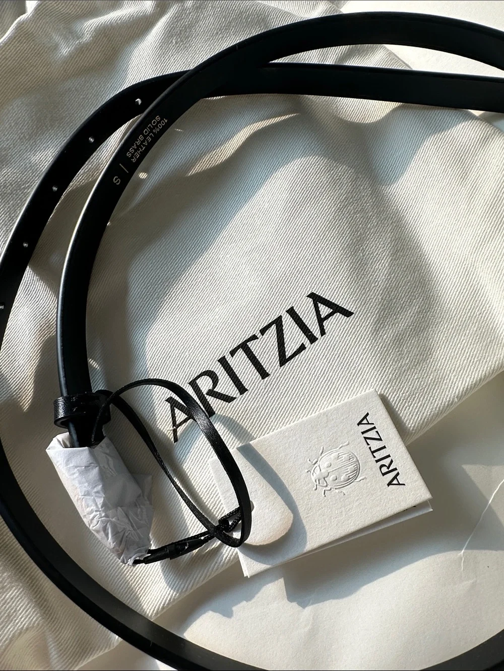 Aritzia Black Slim Leather Belt